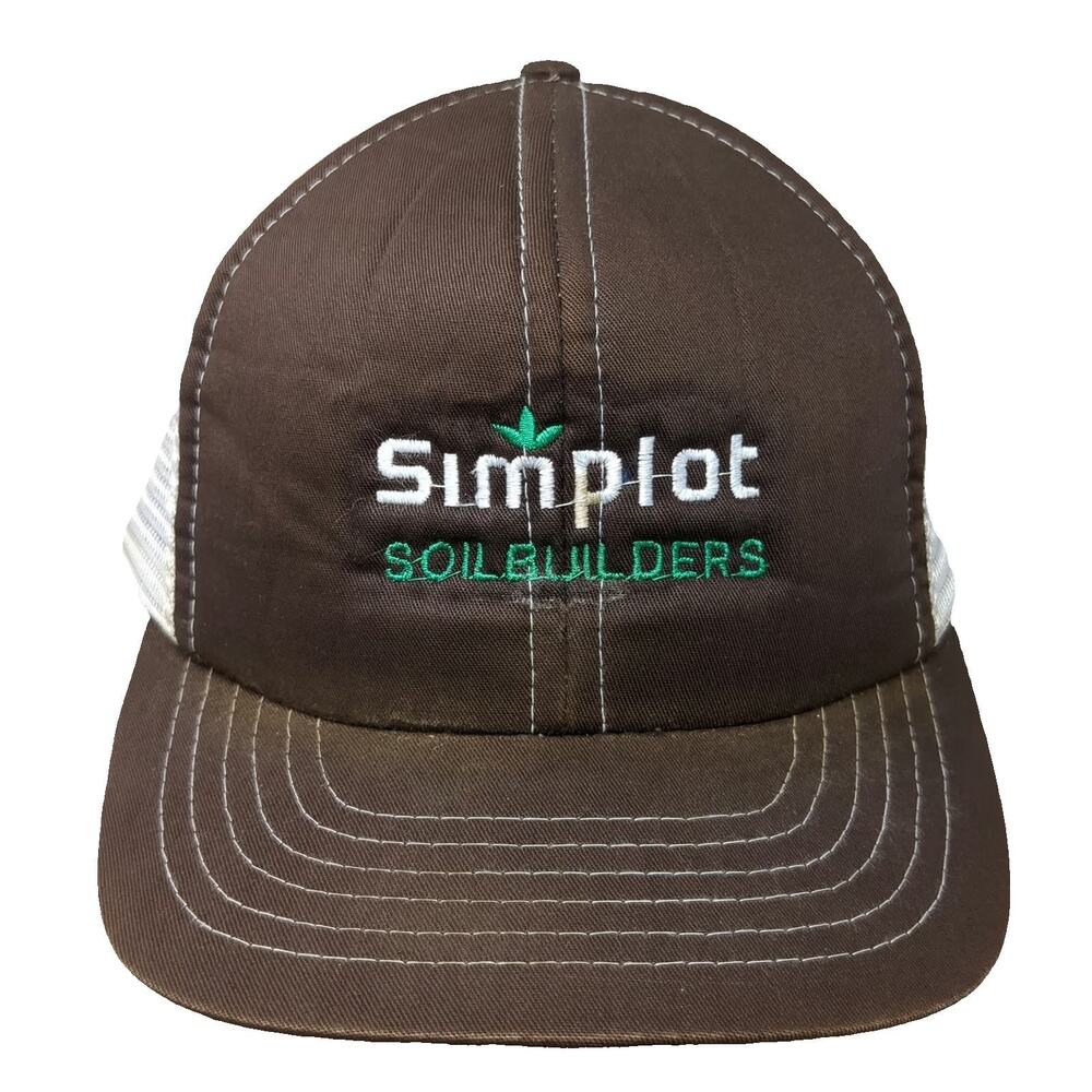 Designer Award Trucker Hat Brown One Size Simplot Soilbuilders Mesh Snapback Ag